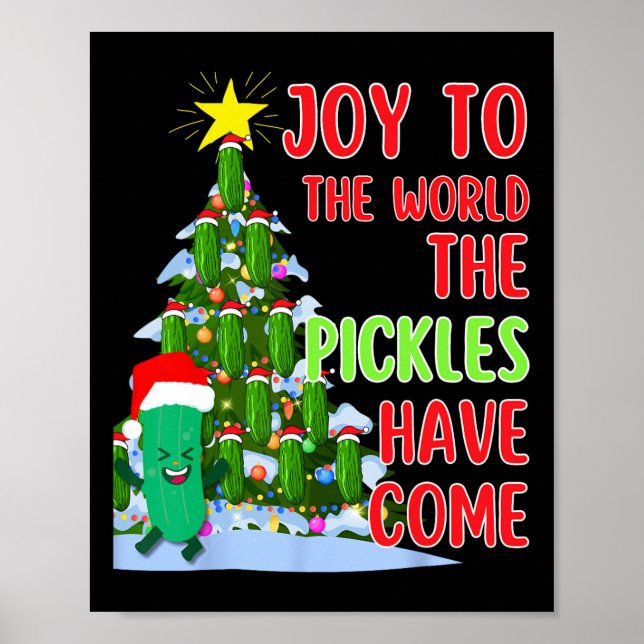 Affiche Père Noël Pickle Christmas Tree Lights Amusant Pic (Devant)