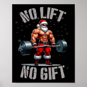 Affiche Père Noël Poids Sans Ascenseur Pas De Cadeau Bodyb