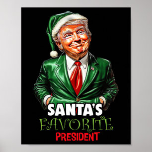 Affiche Père Noël Président favori Funny Trump Noël X