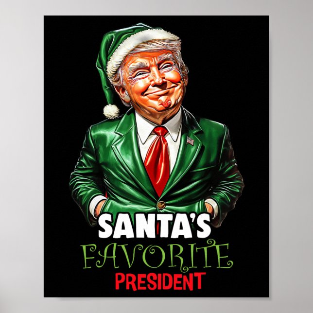 Affiche Père Noël Président favori Funny Trump Noël X (Devant)
