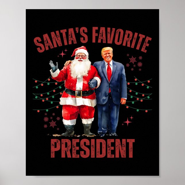 Affiche Père Noël Président favori Noël Drôle Trump X (Devant)