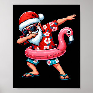 Affiche Père Noël qui fait du Dabbing Noël en Juillet Hawa