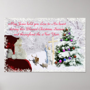 Affiche Père Noël rencontre Jésus