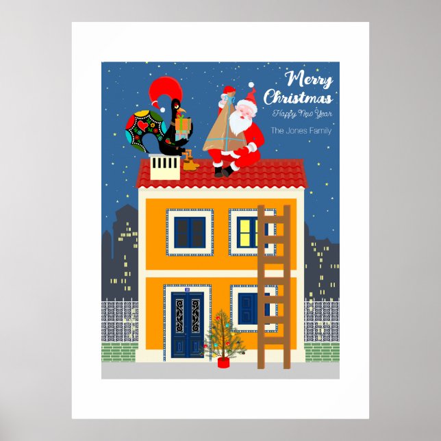 Affiche Père Noël rencontre le Coq portugais (Devant)