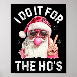 Affiche Père Noël rétro souffle de Noël bulle rose Père No
