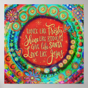 Affiche Père Noël Rudolph Frosty Jésus Inspirivité de Noël