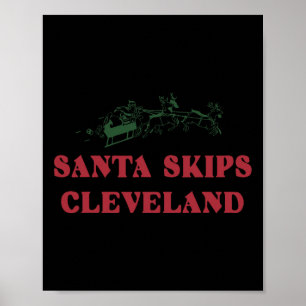 Affiche Père Noël saute Cleveland Drôle de Rennes de Noël
