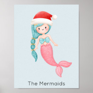 Affiche Père Noël sirène Noël