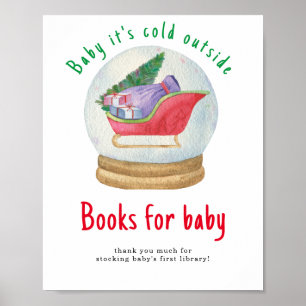 Affiche Père Noël sled - Livres pour bébé