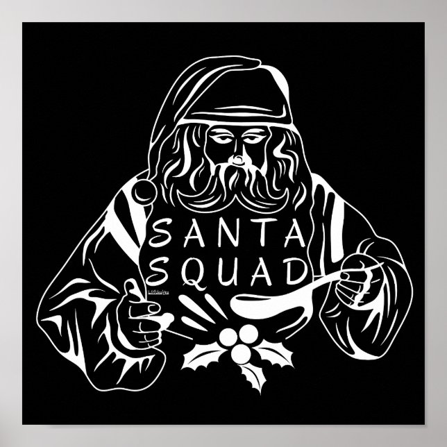 Affiche PÈRE NOËL SQUAD drôle idée cadeau de Noël (Devant)