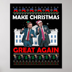 Affiche Père Noël Trump Dance Rendre Noël magnifique à nou