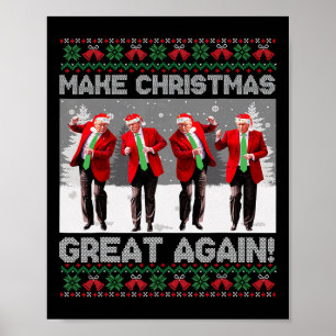 Affiche Père Noël Trump Danse Rendre Noël Grande Encore Dé