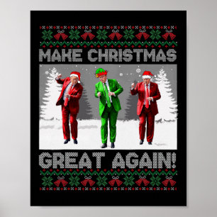 Affiche Père Noël Trump Danse Rendre Noël super moche