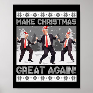 Affiche Père Noël Trump Danse Rendre Noël super moche