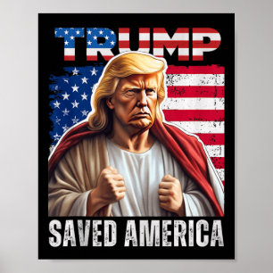 Affiche Père Noël Trump Humour de Noël drôle Trump réservo