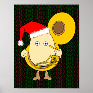 Affiche Père Noël Tuba Player Egghead