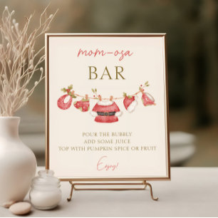 Affiche Père Noël Vêtements bébé Baby shower garçon Momosa
