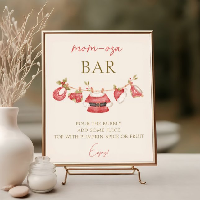 Affiche Père Noël Vêtements bébé Baby shower garçon Momosa (Créateur téléchargé)