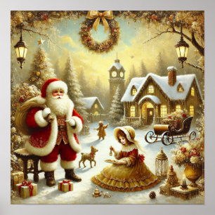 Affiche Père Noël victorien