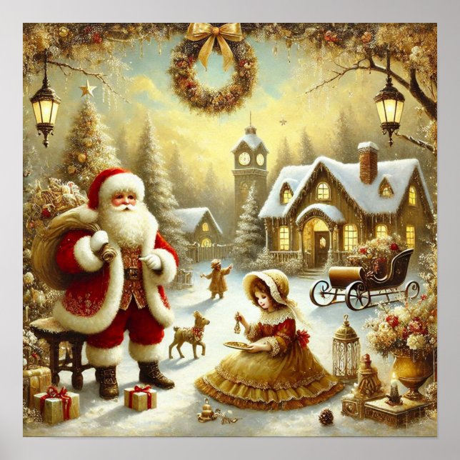 Affiche Père Noël victorien (Devant)