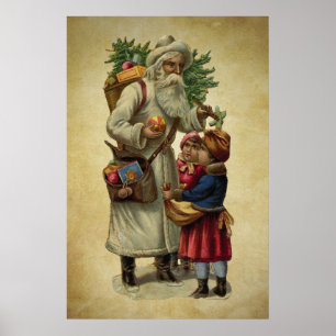 Affiche père Noël vintage
