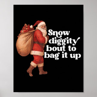 Affiche Père Noël Vintage Drôle De Neige Diggity Prêt À Em