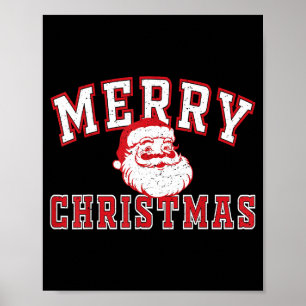 Affiche Père Noël vintage Joyeux Noël Visage Ancien Pour H