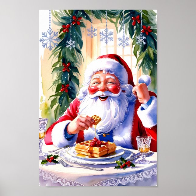 Affiche Père Noël's Holiday Brunch Modern Print (Devant)