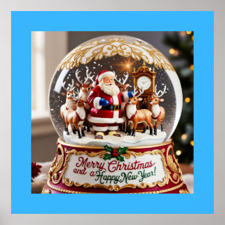 Affiche Père Noël's Magical Christmas Snow Globe Wall Art