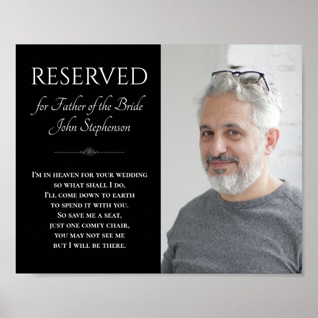 Affiche Père noir de la mariée dans le ciel Mariage photo (Devant)