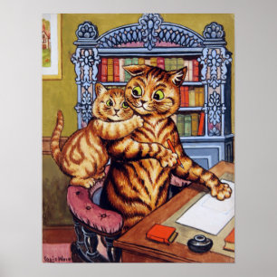 Affiche Père (papa) chat, Louis Wain