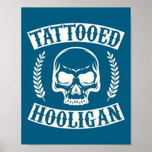 Affiche Pères fiers tatoués de voyou drôle encrés