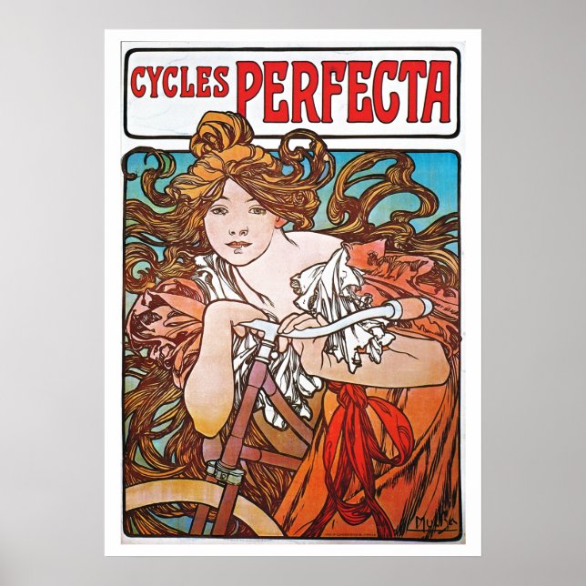 Affiche Perfect Cycles Alphonse Mucha Art Nouveau (Devant)