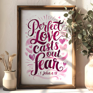 Affiche Perfect Love Christian Scripture Wall Art