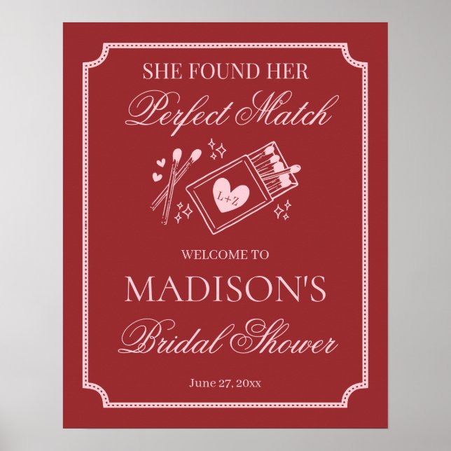Affiche Perfect Match Made in Heaven Bridal Shower Welcome (Devant)