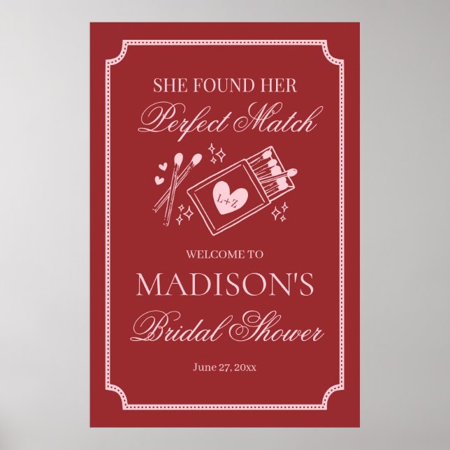 Affiche Perfect Match Made in Heaven Bridal Shower Welcome (Devant)