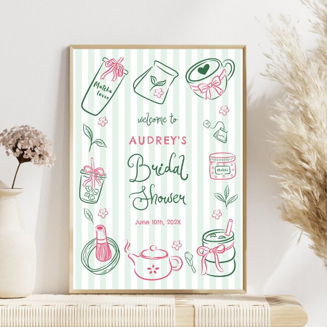 Affiche Perfect Matcha Bridal Shower Green Welcome Sign (Créateur téléchargé)