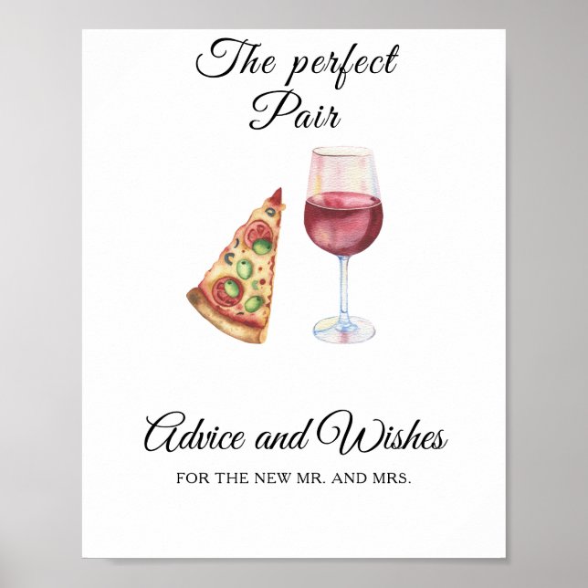 Affiche Perfect pair bridal shower - Wishes for Newlyweds (Devant)