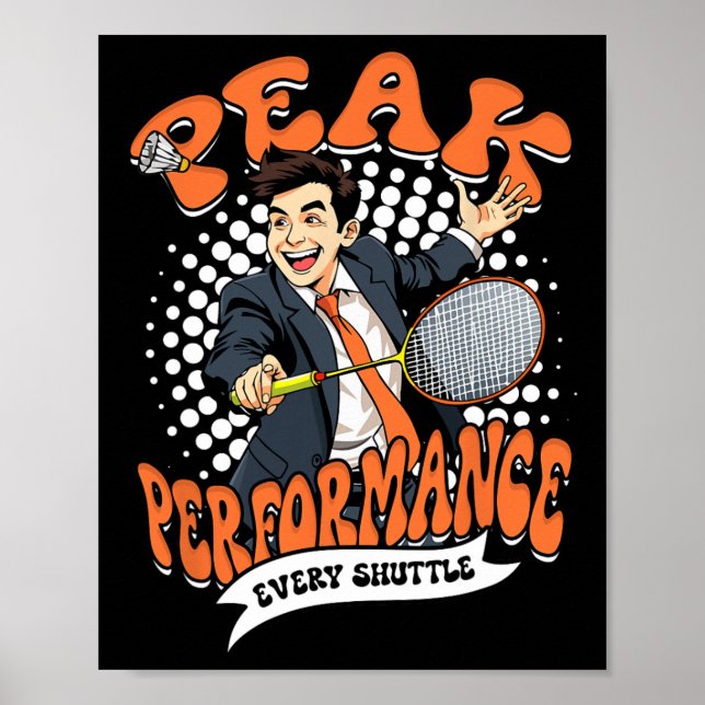 Affiche Performances de Badminton Peak Chaque Navette (Devant)