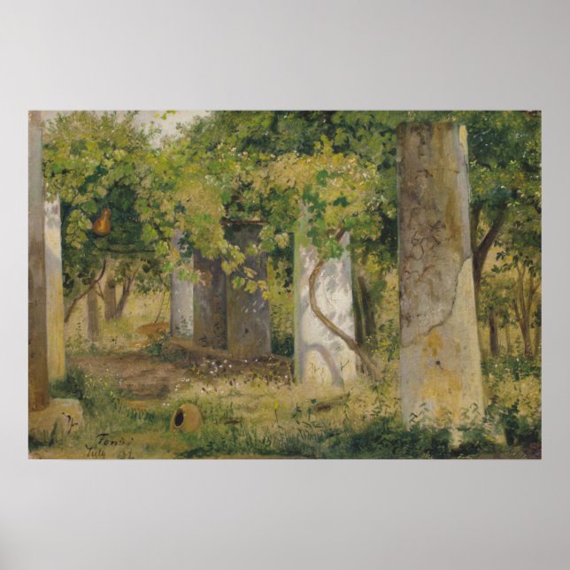 Affiche Pergola Avec Raisins À Vins (Paysage Vignoble) (Devant)