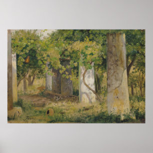 Affiche Pergola With Wine Grapes (Vineyard Landscape)