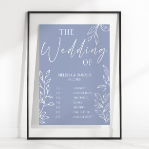Affiche Périwinkle Flower Programme de mariage simple Cale