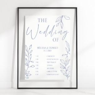 Affiche Périwinkle Flower Programme de mariage simple Cale