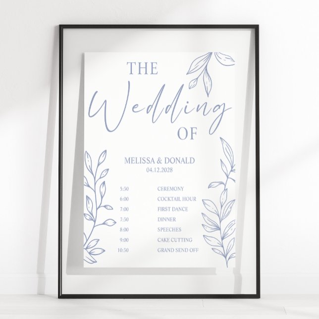 Affiche Périwinkle Flower Programme de mariage simple Cale (Créateur téléchargé)