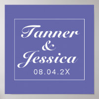 Periwinkle & White Minimalist Wedding Sign Print