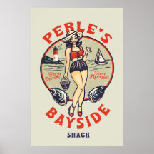 "Perle's Bayside Oyster Shack" mignonne, Retro Sea
