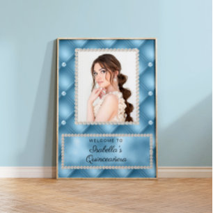 Affiche Perles Bébé Bleu Photo Quinceañera