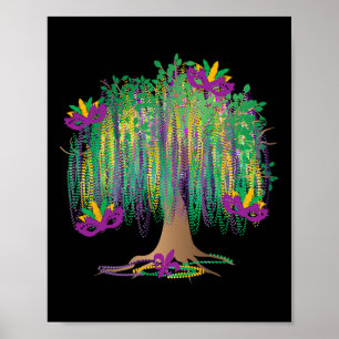 Affiche Perles d'Arbre Mardi Gras La Nouvelle-Orléans Fest