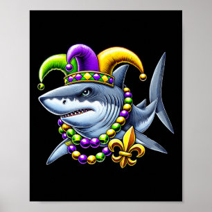 Affiche Perles de requin Jester Mardi Gras Carnival Hommes