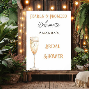 Affiche Perles et Fête des mariées d'or Prosecco bienvenue